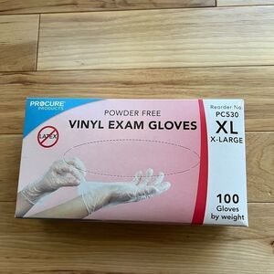 ProCure Vinyl Latex-Free And Powder-Free Exam Gloves (100) Size XL